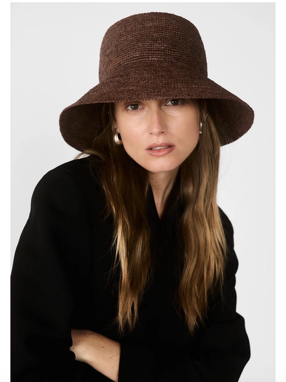 JANESSA LEONE FELIX BUCKET HAT DARK EARTH SIZE M
